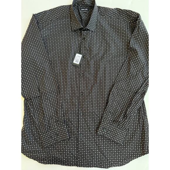 Jared Lang Men's Trim Fit Flowers Black Button-Up Shirt T-560 Size 2XL - Picture 7 of 12